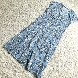 Gude Long Dress Floral Print Blue